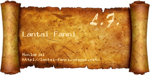 Lantai Fanni névjegykártya